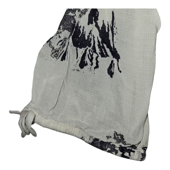 Lucky Brand Crop Top Women's Large Off Shoulder 3/4 Sleeve White Floral Viscose - Picture 5 of 7